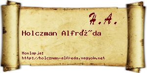 Holczman Alfréda névjegykártya